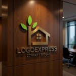 画像9: 葉っぱの煙突があるエコハウスロゴ (9)