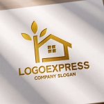 画像11: 葉っぱの煙突があるエコハウスロゴ (11)