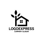 画像3: 葉っぱの煙突があるエコハウスロゴ (3)