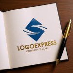 画像6: 菱形とS字の流線形スピードロゴ (6)