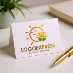 画像16: 笑顔の太陽と花のロゴ (16)