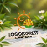 画像12: 笑顔の太陽と花のロゴ (12)