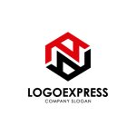 画像1: 六角形とN字の力強いロゴ (1)