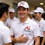 画像14: 上昇するN（またはM）と人型のダイナミックロゴ (14)