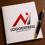 画像6: 上昇するN（またはM）と人型のダイナミックロゴ (6)