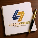 画像6: LとS（またはLと7）が連結する幾何学的ロゴ (6)