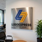 画像7: LとS（またはLと7）が連結する幾何学的ロゴ (7)