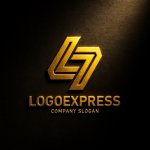 画像12: LとS（またはLと7）が連結する幾何学的ロゴ (12)