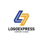 画像1: LとS（またはLと7）が連結する幾何学的ロゴ (1)
