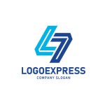 画像3: LとS（またはLと7）が連結する幾何学的ロゴ (3)