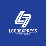 画像4: LとS（またはLと7）が連結する幾何学的ロゴ (4)