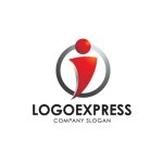 画像1: 躍動する人型Iと円の未来志向ロゴ (1)