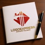 画像6: 人型と柱が融合したT字の建設ロゴ (6)