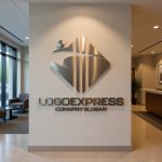 画像10: 人型と柱が融合したT字の建設ロゴ (10)