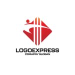 画像1: 人型と柱が融合したT字の建設ロゴ (1)