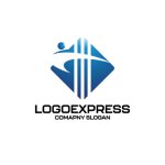 画像3: 人型と柱が融合したT字の建設ロゴ (3)