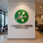 画像10: カエルの足（またはネットワーク）の円形ロゴ (10)