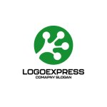 画像1: カエルの足（またはネットワーク）の円形ロゴ (1)