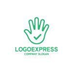 画像1: 手とチェックマークの安心ロゴ (1)