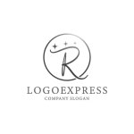 画像1: エレガントなRと輝く星のロゴ (1)