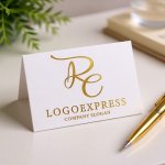 画像16: エレガントに絡み合うRとEのロゴ (16)