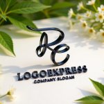 画像12: エレガントに絡み合うRとEのロゴ (12)