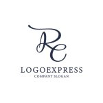 画像1: エレガントに絡み合うRとEのロゴ (1)