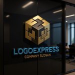 画像15: 複雑な構造のキューブロゴ (15)