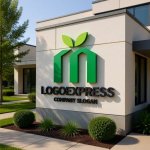 画像15: M字と葉っぱの自然派ハウスロゴ (15)