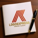 画像6: K字の力強いライン建設ロゴ (6)