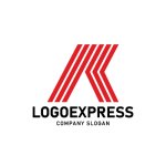 画像1: K字の力強いライン建設ロゴ (1)