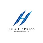 画像1: シャープなH字のスピードロゴ (1)