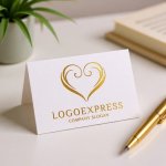 画像16: 優雅な曲線で描かれたハートのロゴ (16)