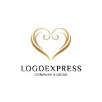 画像3: 優雅な曲線で描かれたハートのロゴ (3)