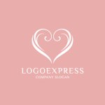 画像4: 優雅な曲線で描かれたハートのロゴ (4)