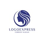 画像1: 優雅な女性のシルエットロゴ (1)