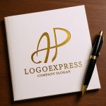 画像6: 優雅に絡み合うAP（またはH）のロゴ (6)