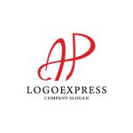 画像1: 優雅に絡み合うAP（またはH）のロゴ (1)