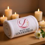 画像5: 優雅なL字と輝くドットの円形ロゴ (5)