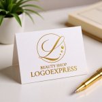 画像16: 優雅なL字と輝くドットの円形ロゴ (16)