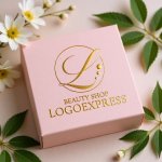 画像10: 優雅なL字と輝くドットの円形ロゴ (10)