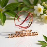 画像12: 優雅なL字と輝くドットの円形ロゴ (12)