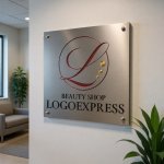 画像13: 優雅なL字と輝くドットの円形ロゴ (13)