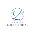 画像3: 優雅なL字と輝くドットの円形ロゴ (3)