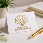 画像16: 貝殻と真珠のエレガントビューティーロゴ (16)