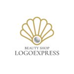 画像1: 貝殻と真珠のエレガントビューティーロゴ (1)