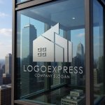 画像16: 幾何学的な建物のモダンブルーロゴ (16)