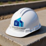 画像7: 幾何学的な建物のモダンブルーロゴ (7)