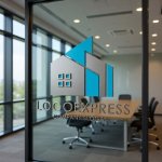 画像10: 幾何学的な建物のモダンブルーロゴ (10)