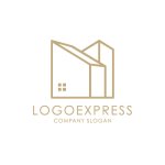 画像1: ミニマルなラインの家（建物）ロゴ (1)